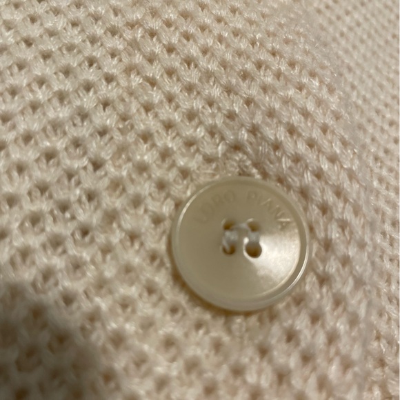 Loro Piana Italian Cashmere Silk Knit Cardigan Sweater Ivory White Womens 42 - Picture 5 of 13
